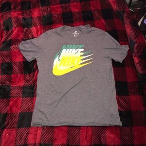 Gray Nike Quadruple Swoosh Logo Shirt🔥